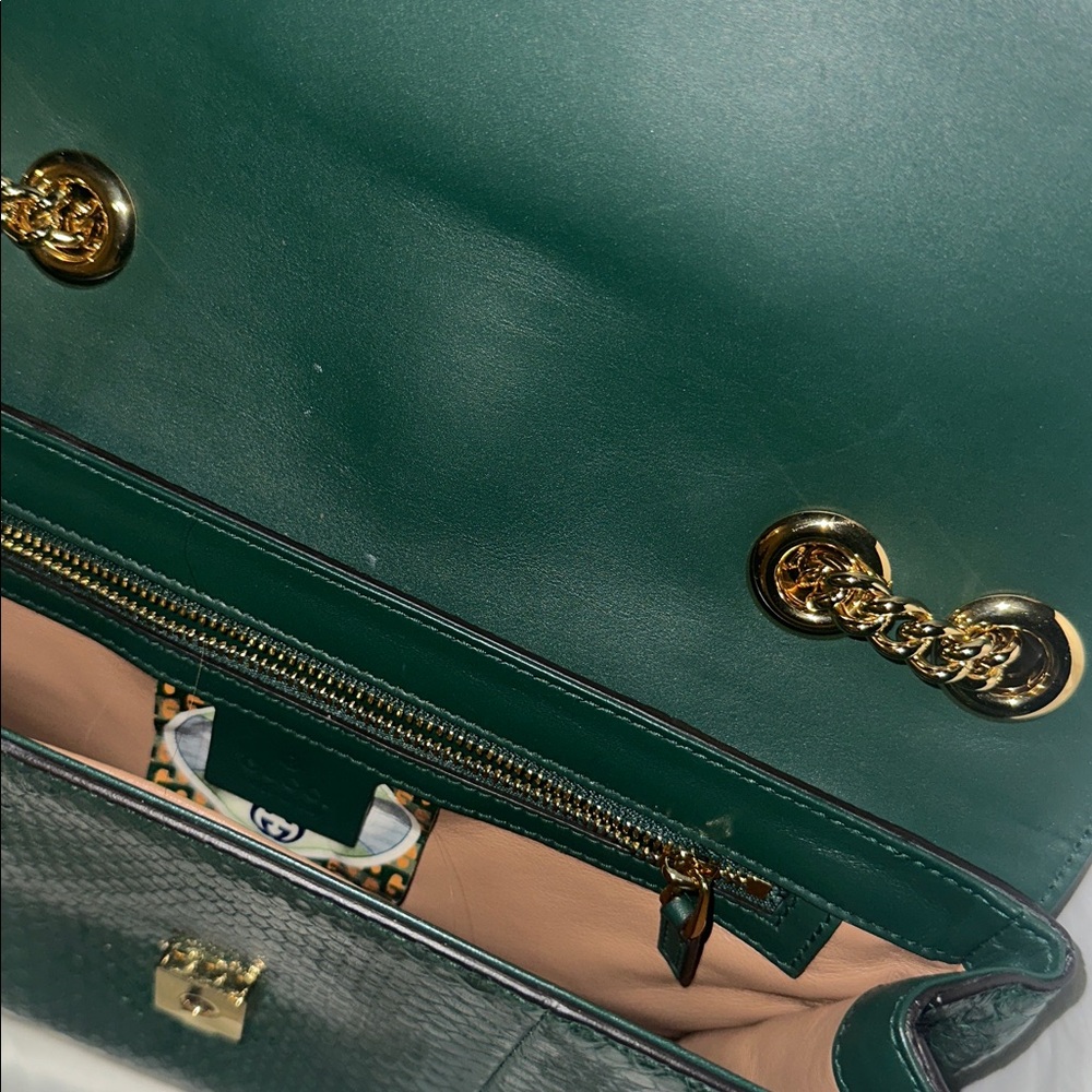 Gucci Rajah Green Genuine Python Bag - Picture 14 of 15